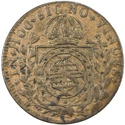 BRAZIL: Pedro I, 1822-1831, AE 37 1/2 reis (5.45g), 1825-M. EF