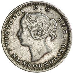 NEWFOUNDLAND: Victoria, 1837-1901, AR 5 cents, 1873. VF