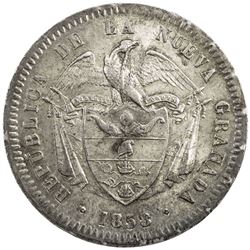 COLOMBIA: AR peso, Bogota, 1858. NGC MS63