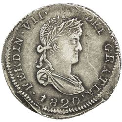MEXICO: Fernando VII, 1808-1821, AR 2 reales, 1820-Z. EF