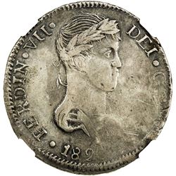 MEXICO: Fernando VII, 1808-1821, AR 8 reales, 1820-D. NGC VF25