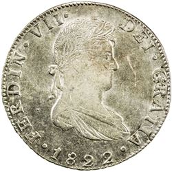 MEXICO: Fernando VII, 1808-1821, AR 8 reales (26.92g), 1822-Go. EF