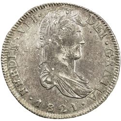 MEXICO: Fernando VII, 1808-1821, AR 8 reales (26.86g), 1821-Zs. AU