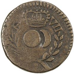 MEXICO: LAGOS: Fernando VII, 1808-1821, AE 1/4 real (2.83g), ND. VF