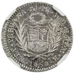 PERU: AR real, Lima, 1850. NGC MS62