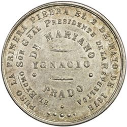 PERU: AR medal (25.15g), 1878. AU