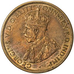 AUSTRALIA: George V, 1910-1936, AE 1/2 penny, 1917-I. UNC