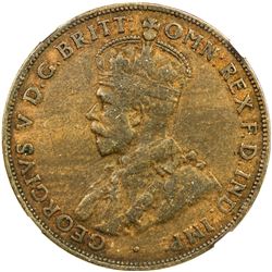 AUSTRALIA: George V, 1910-1936, AE penny, 1930(m). NGC F15