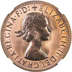 AUSTRALIA: Elizabeth II, 1952, AE penny, 1958(p). NGC PF66