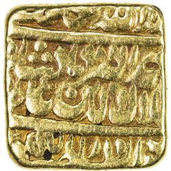 MUGHAL: Akbar I, 1556-1605, AV square mohur (11.39g), "Lahore", AH"988". F