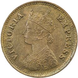 DHAR: Victoria, Empress, 1876-1901, AE 1/2 pice, 1887. EF-AU