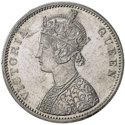 BRITISH INDIA: Victoria, Empress, 1837-1876, AR rupee, 1875(b). UNC