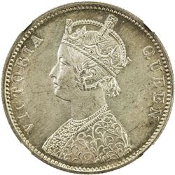 BRITISH INDIA: Victoria, Empress, 1837-1876, AR rupee, 1875(b). NGC MS64