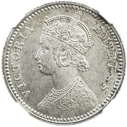 BRITISH INDIA: Victoria, Empress, 1876-1901, AR 1/4 rupee, 1879-C. NGC MS63