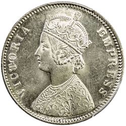 BRITISH INDIA: Victoria, Empress, 1876-1901, AR rupee, 1877(c). PCGS MS62