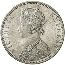 BRITISH INDIA: Victoria, Empress, 1876-1901, AR rupee, 1890-B. BU