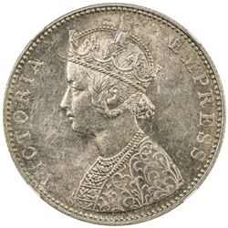BRITISH INDIA: Victoria, Empress, 1876-1901, AR rupee, 1898-B. NGC MS62