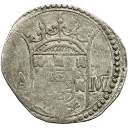 GOA: Felipe III, 1621-1640, AR tanga (3.1g), 1632. VF