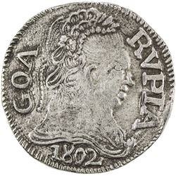 GOA: Joao, regency, 1799-1816, AR rupia (10.98g), 1802. EF