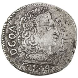 GOA: Joao, regency, 1799-1816, AR rupia (10.85g), 1804. VF