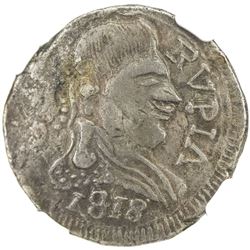 GOA: Joao VI, 1816-1826, AR rupia, 1818. NGC EF45