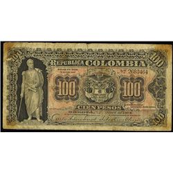 Republica de Colombia, 1904 Issue Banknote.