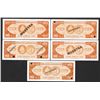 Image 2 : Banco Central De La Republica Dominicana, ND (1964-76) Specimen Set of 5 different Suffix, Prefix an