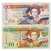 Image 1 : Eastern Caribbean Central Bank - Antigua, ND (1994-2000) Banknote Pair.