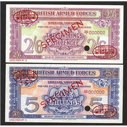 British Armed Forces,  Special Vouchers, ND (1961) Second Series Specimen Pair.