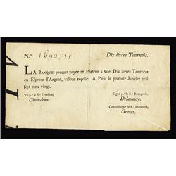 La Banque Royale, 1720, Second Issue Note - John Law Issue.