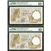 Image 3 : Banque De France, 1941 Issue High grade Banknote Pair.