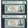 Image 1 : Bank of Korea, ND (1965) Issue Banknote Pair.