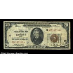 Fr. 1870-D $20 1929 Federal Reserve Bank Note. Fine-Very Fine. We are pleased to offer a specialized