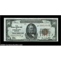 Fr. 1880-J $50 1929 Federal Reserve Bank Note. Choice Crisp Uncirculated. The black ink portion of t