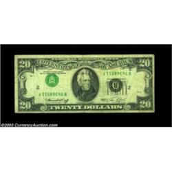 Fr. 2071-B $20 1974 Federal Reserve Note, Very Good-Fine. A surprisingly well circulated $20 FRN wit