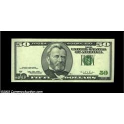Fr. 2126-? $50 1996 Federal Reserve Note. Gem Crisp Uncirculated. One of an intriguing pair offered