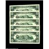 Image 2 : Fr. 2024-L $10 1977A Federal Reserve Note. Gem Crisp Uncirculated. A run of five consecutive well ce