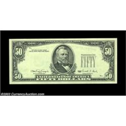 Fr. 2124-G $50 1990 Federal Reserve Note. Gem Crisp Uncirculated. A perfectly centered flaming gem w