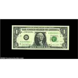 Fr. 1916-G* $1 1988A Federal Reserve Note. Gem Crisp Uncirculated. A magnificent example of this exc