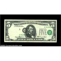 Fr. 1970-E $5 1969C Federal Reserve Note. Gem Crisp Uncirculated. The third printing is shifted far