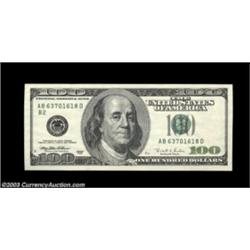 Fr. 2175-B $100 1996 Federal Reserve Note. Gem Crisp Uncirculated. The reverse of this New Hundred i