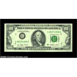Fr. 2168-G $100 1977 Federal Reserve Note. Gem Crisp Uncirculated. A nice 100% dark face on back off