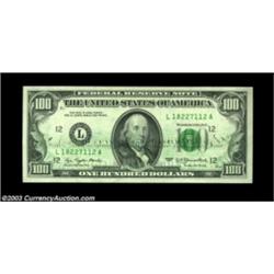 Fr. 2168-L $100 1977 Federal Reserve Note. Gem Crisp Uncirculated. A nice back on face offset covers
