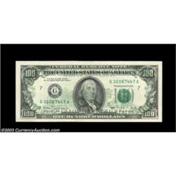 Fr. 2173-G $100 1990 Federal Reserve Note. Choice Crisp Uncirculated. There is a 100% moderately dar