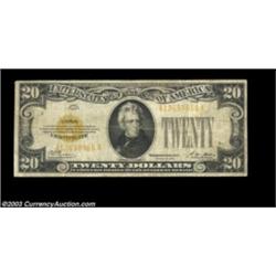 Fr. 2402 $20 1928 Gold Certificate. Fine. There is a small but quite dark triangular offset at the b