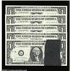 Image 1 : Fr. 1907-L $1 1969D Federal Reserve Notes. Gem Crisp Uncirculated. A group of five consecutive notes