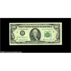 Fr. 2172-B $100 1988 Federal Reserve Note. About Uncirculated. An obstruction error has obliterated