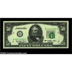 Fr. 2119-B $50 1977 Federal Reserve Note. Gem Crisp Uncirculated. A simply stunning example of a dou