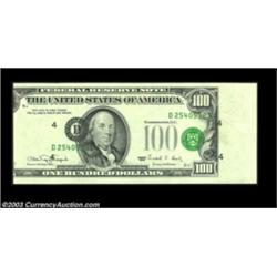 Fr. 2173-D $100 1990 Federal reserve Note. Gem Crisp Uncirculated. One picture is worth a thousand w