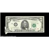 Image 1 : $5 Fed Error Pair.Fr. 1972-L $5 1969C Federal Reserve Note Gem CU, small butterfly fold in the lower